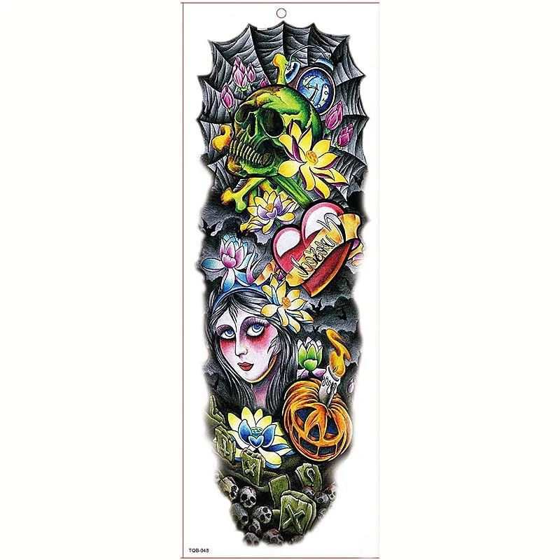 Large Arm Sleeve Tattoo Waterproof Temporary Tattoo Sticker Tiger Butterfly Men Full Flower Tatoo Body Art Tattoo Girl