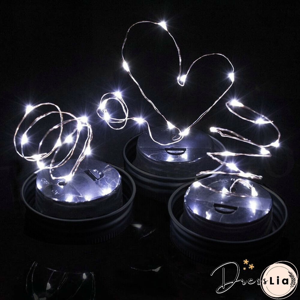 5/10/15 Pack Solar Powered Lid Lights 200cm 20 LEDs Mason Jar Solar Lights with Hangers , Indoor or Outdoor Usage for Wedding Christmas Holiday Party Decor (Jars Not Included)