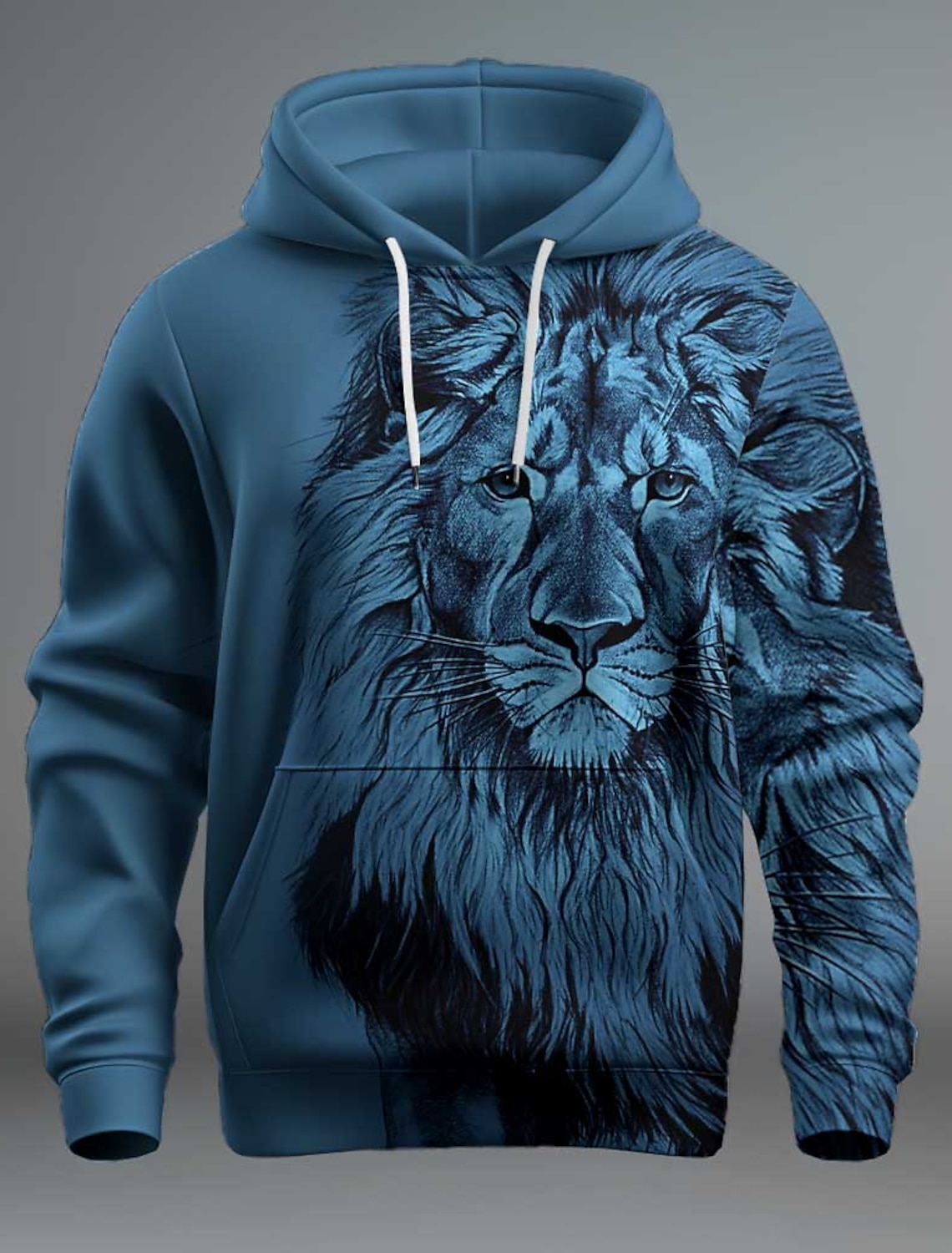 Destinybetclub New Graphic Lion Men's Fashion 3D Print Hoodie Streetwear Hoodies Long Sleeve Hooded Print Front Pocket Spring Hoodie Sweatshirt