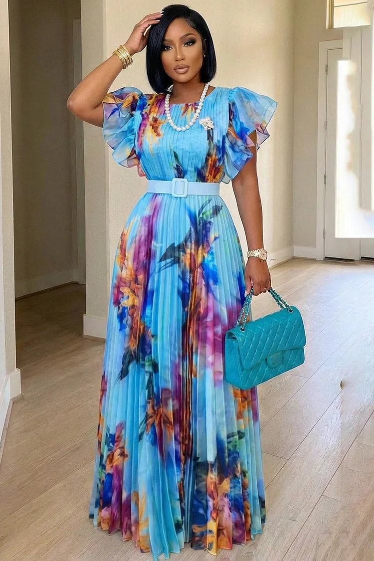round neck maxi dress Tie Front Round Neck Long Sleeve Maxi Dress Uylee's Boutique