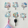 6pcs/set DIY Special-shaped Diamond Painting Wall-mounted Key Hook Kit (Sewing Machine)