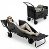 2-in-1 Wagons Carts Foldable 440lbs Capacity Folding Chair Cart with All-Terrain Wheels Beach Wagon for  Sports Garden Camping