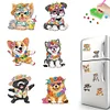 6pcs Acrylic Special Shape Dog Diamond Painting Fridge Magnet