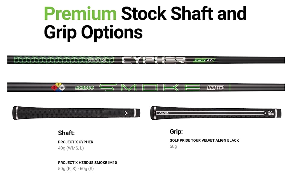 shaft and grip options