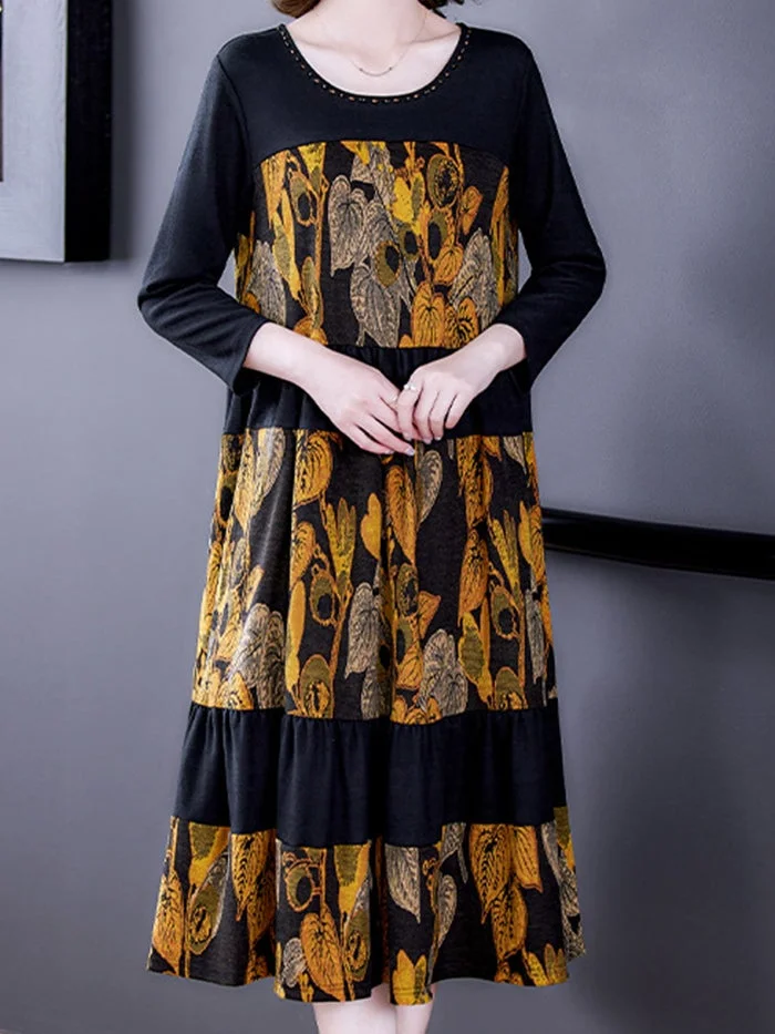 Fashionable and Elegant Leopard Fleece Dress