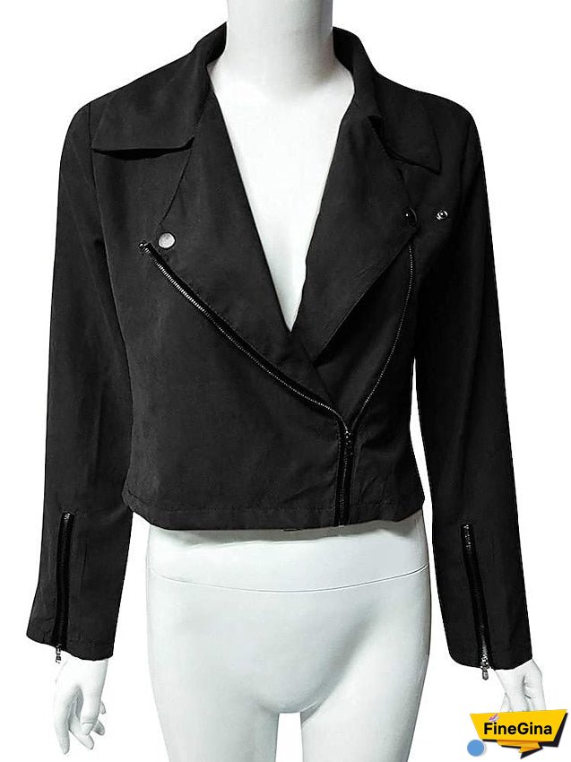 Women's Vest Casual Jacket Regular Pocket Coat Light Pink Wine Red Green Black Blue Casual Street Fall Zipper Turndown