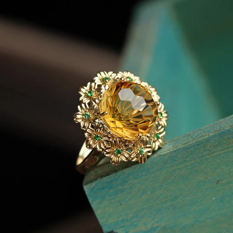 FREE Today: "Ice Flower" - Citrine Wealth Ring