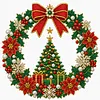 Christmas Tree Wreath 14CT Stamped Cross Stitch Kit 40&times;40cm tapestrymarket