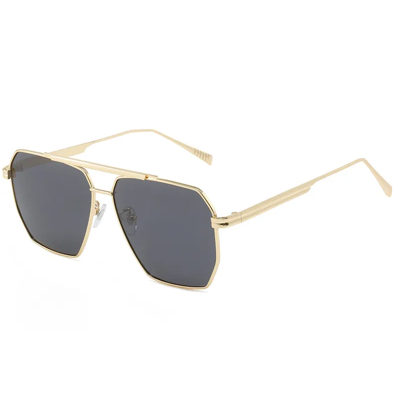 Retro Oversized Square Polarized Sunglasses for Women Men Vintage Shades UV400 Classic Large Metal Sun Glasses-vocosishoes