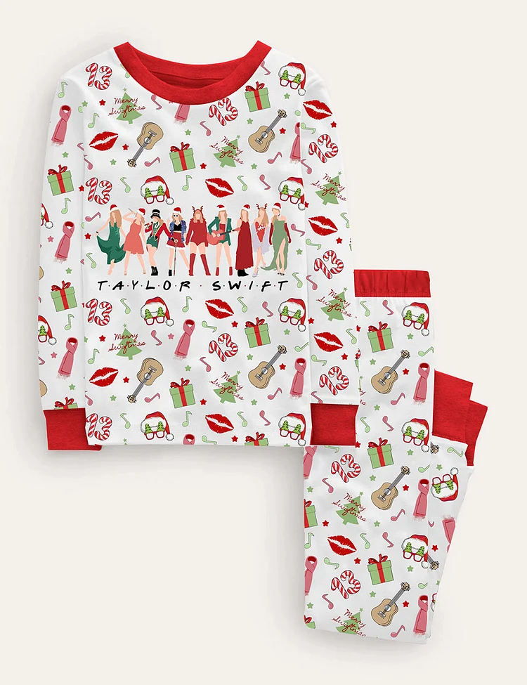 Kid's TS The Eras Tour Christmas Pajama Set