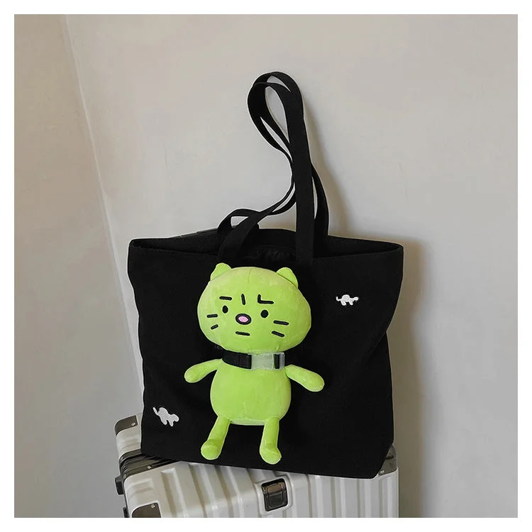 Funny Green Cat Tote Bag