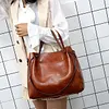 Ladies retro four-piece large-capacity PU picture-mother bag, solid color handbag, one-shoulder diagonal bag
