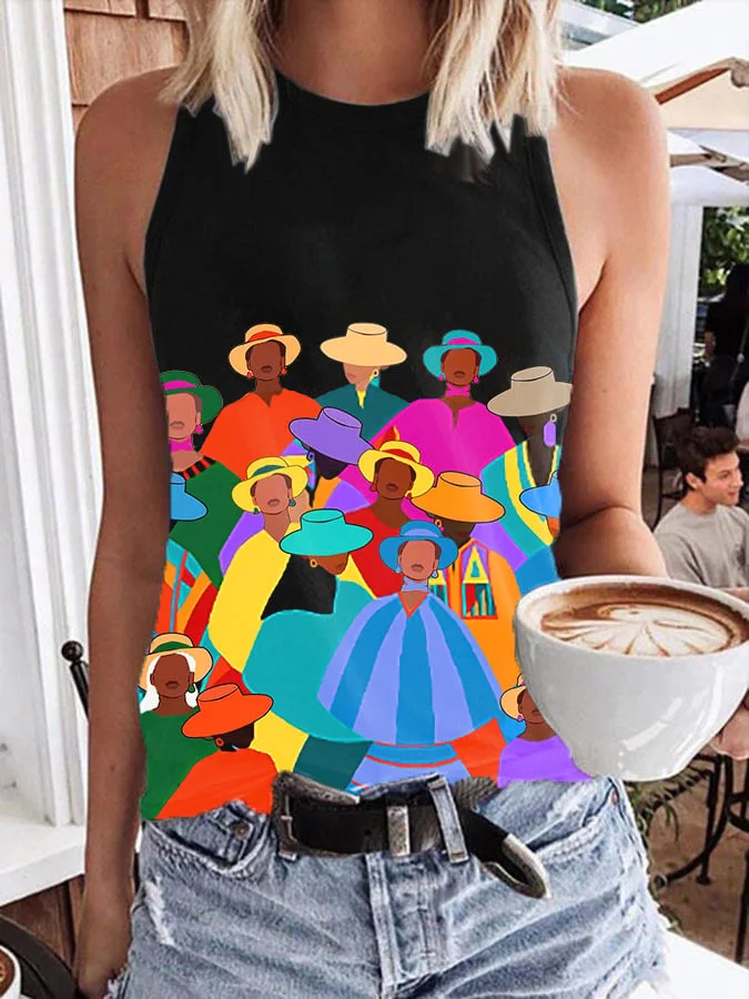Ladies' Juneteenth Casual Printed Tank Top 