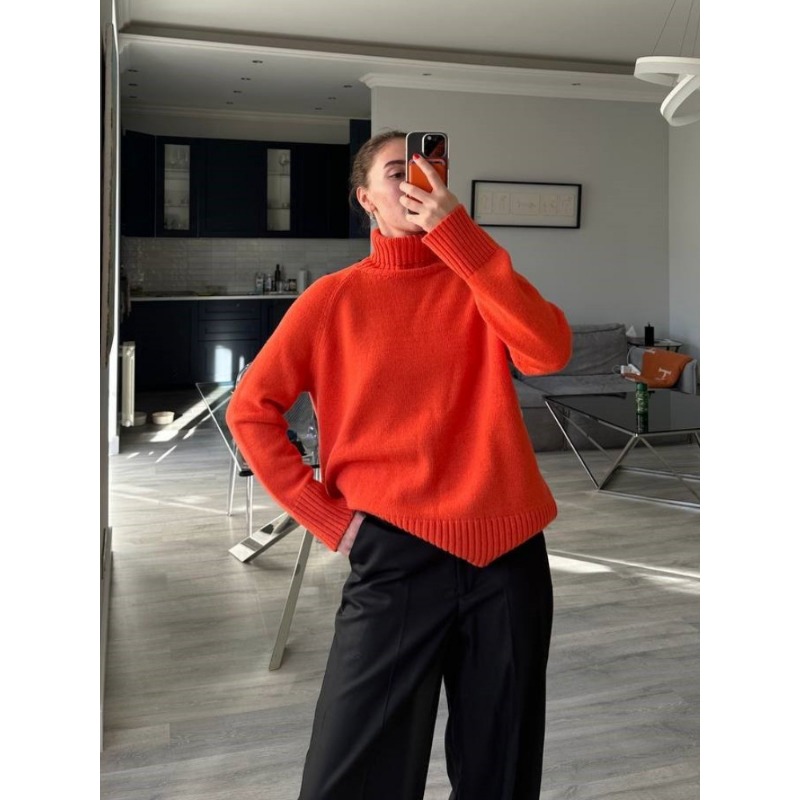 Ootddress Solid Loose Long Sleeve Turtleneck For Women Pullover High Street Slim Elegant Patchwork Sweater Top Oversized Sweater New
