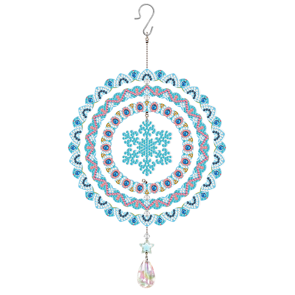 Tradder 6 Pcs Diamond Art Wind Chimes Diamond Art Ocean Christmas Ornament  Double Sided Sea Animal Ornaments with Crystal Pendant for Adults Kids Home