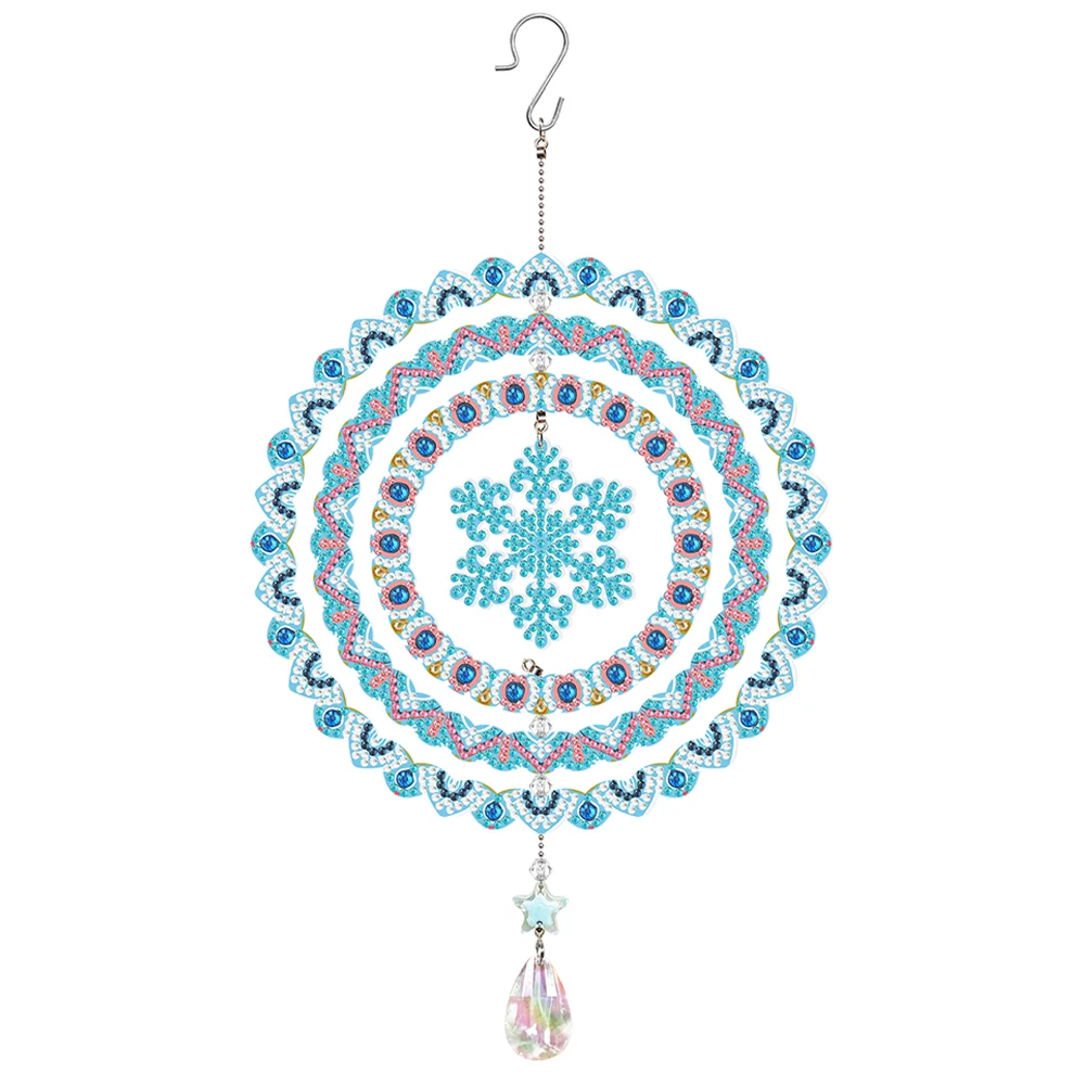 6 Pieces Snowflake Diamond Painting Kits Christmas Diamond Art Suncatcher  Snowflake Wind Chimes Double Sided 3D Winter Hanging Ornaments for Xmas  Tree