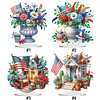  DIY American Flag House Special Shape Diamond Painting Desktop Home Ornament Kit