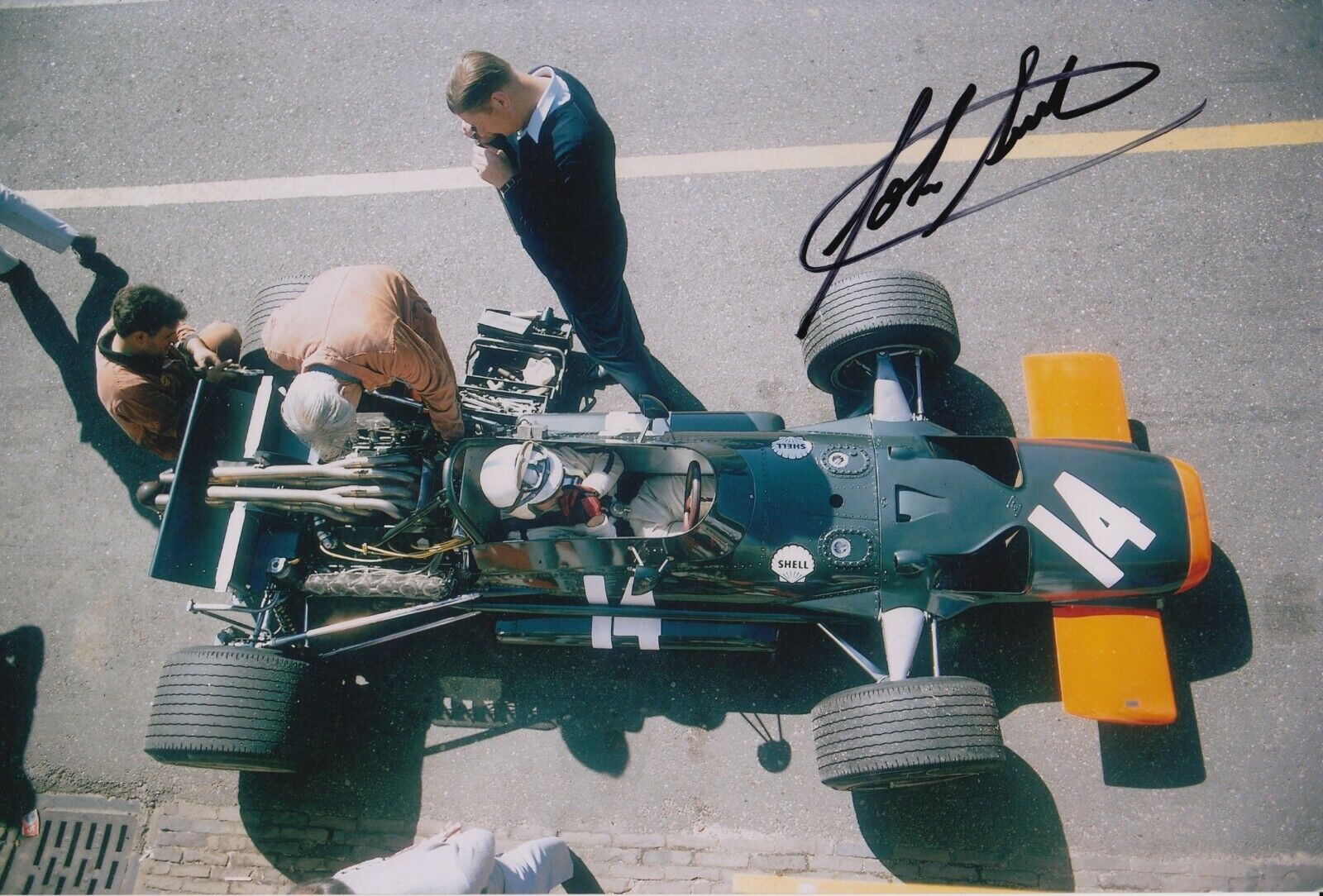 John Surtees Hand Signed 12x8 Photo Poster painting - F1 Autograph.