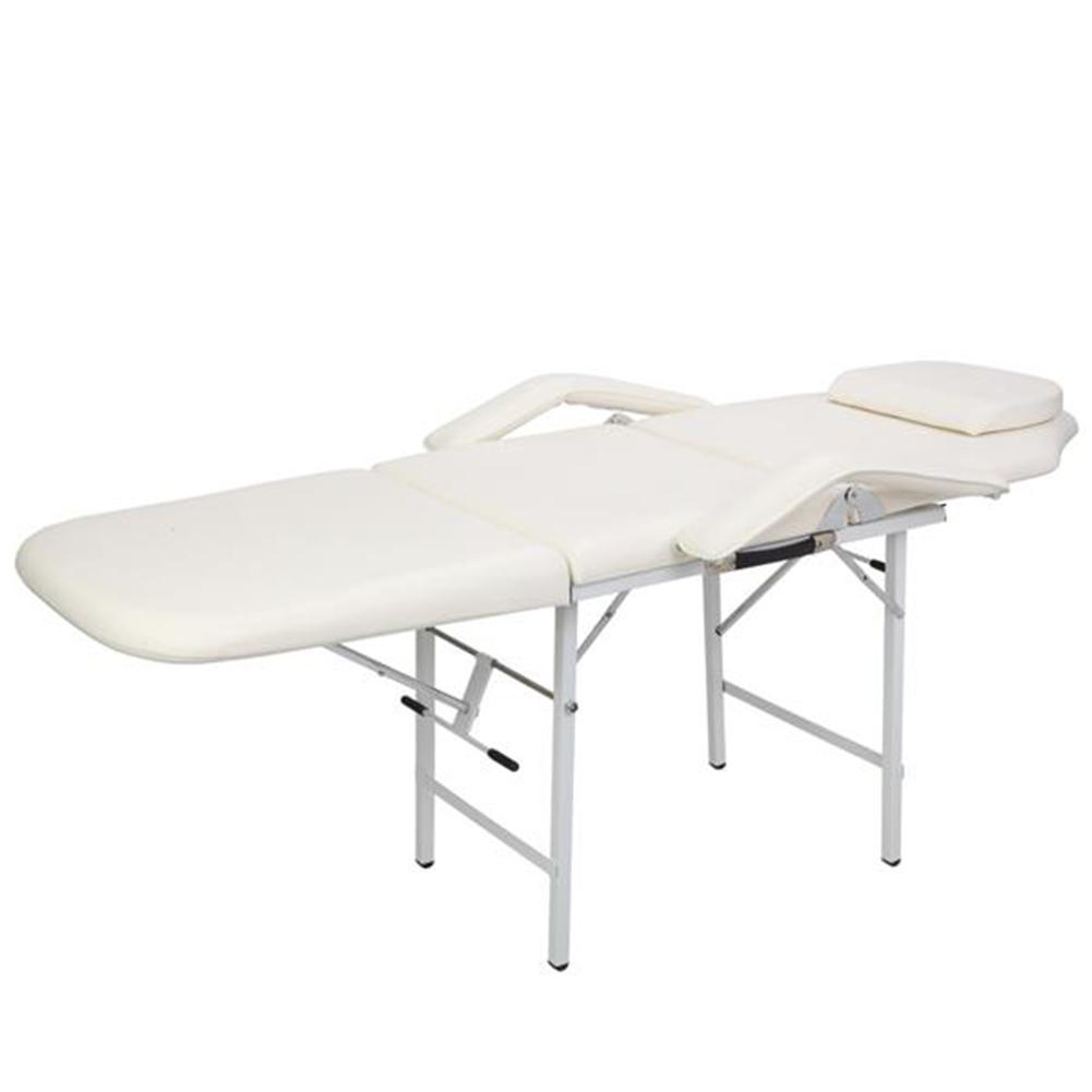 

Portable Adjustable Sturdy Dual-Purpose Barber Chair Beauty Bed White, 501 Original