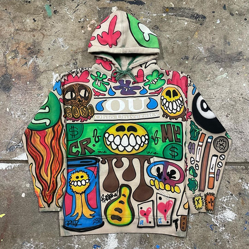 Court Street Madness Print Graphic Pullover Hoodie - SOPULA