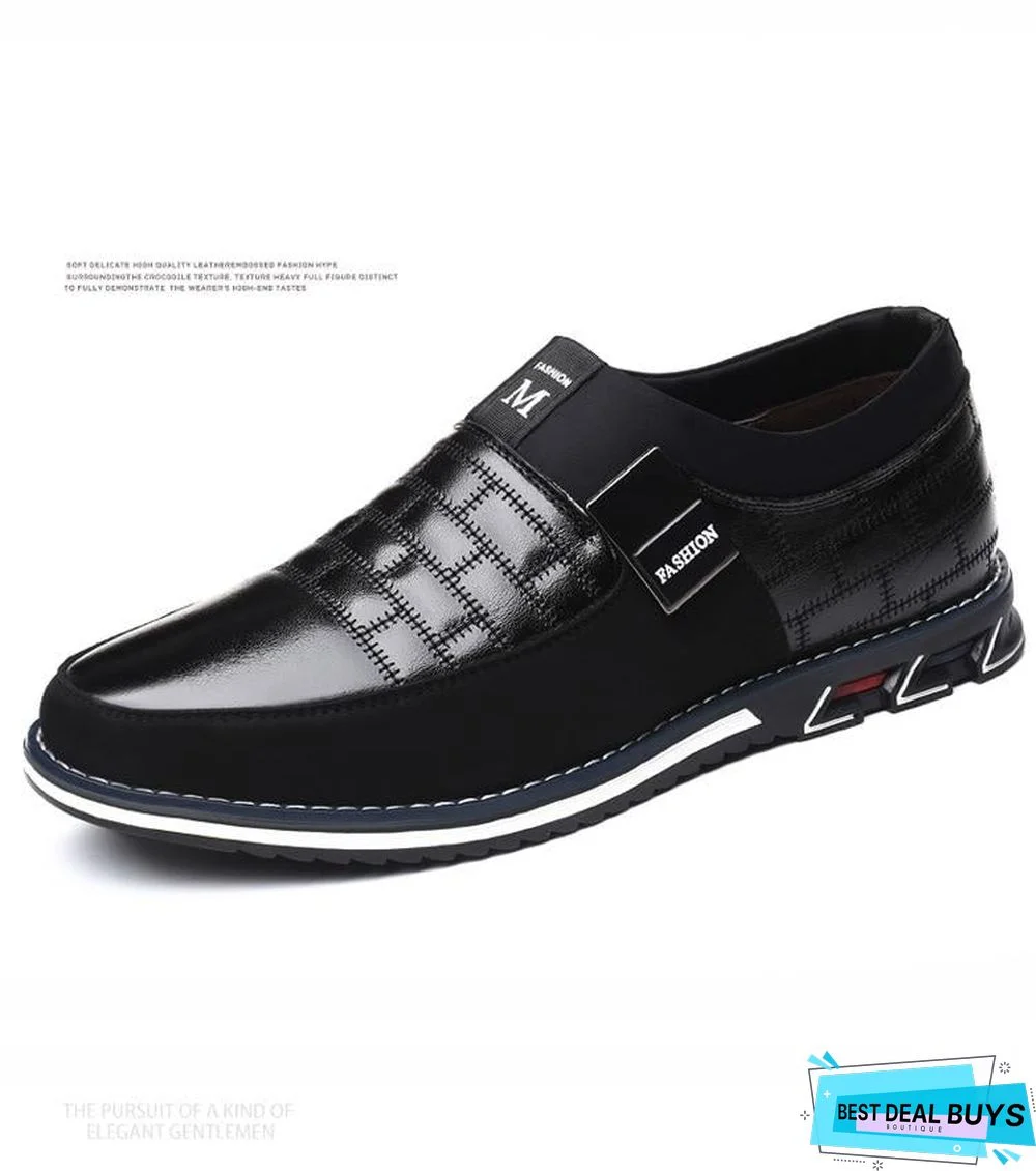 Leather Men Casual Shoes Mens Loafers Moccasins Breathable Slip On Black Driving Shoes