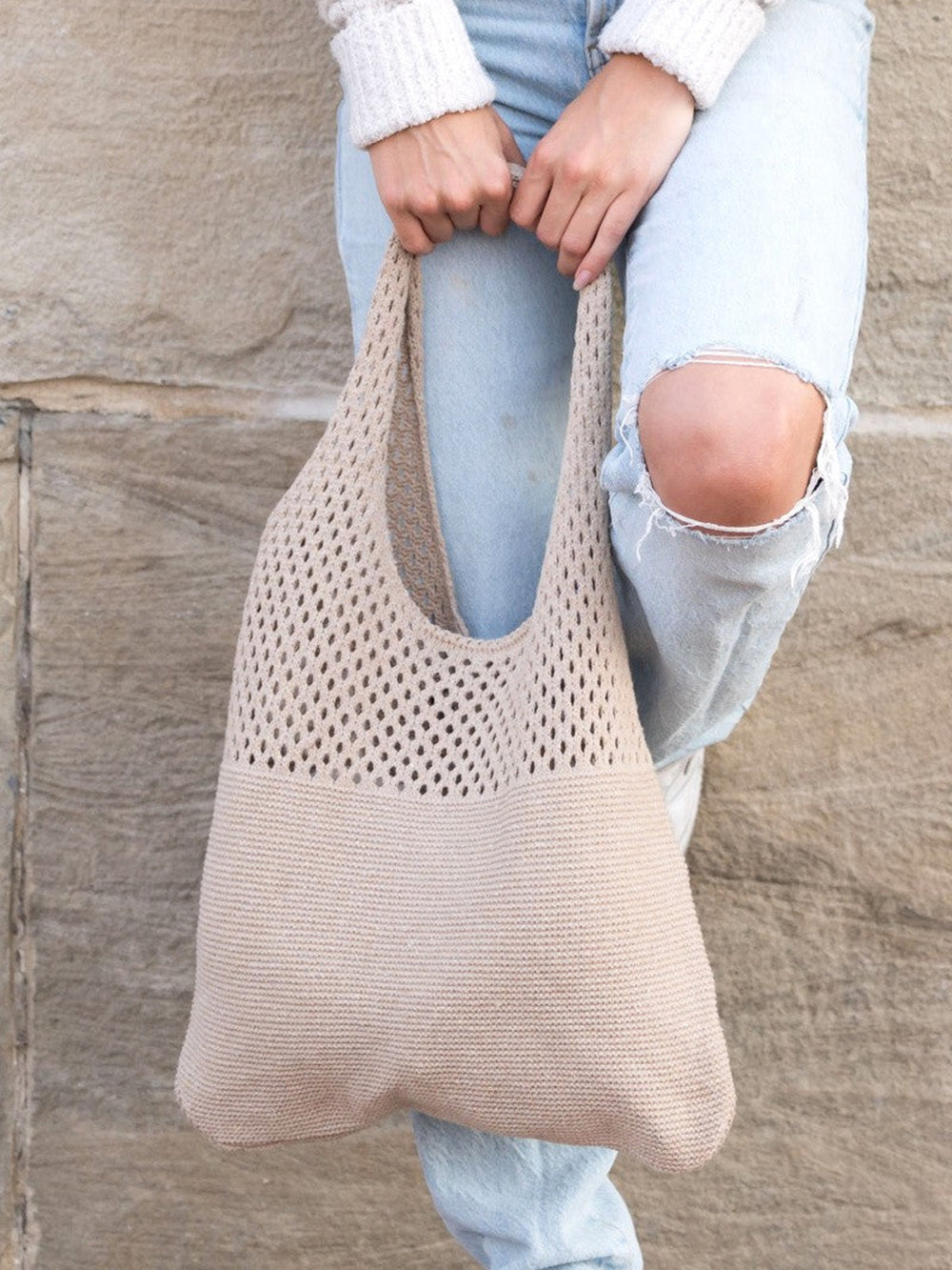 Soft Knit Hobo Bag MIXICHIC