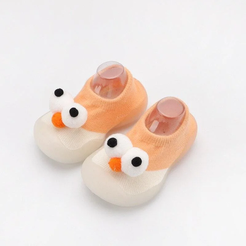 Baby Boys Girls Sock Shoes Autumn Non-slip Floor Socks Kids Soft Rubber Sole Toddler Shoes Socks Baby Socks with Rubber Soles