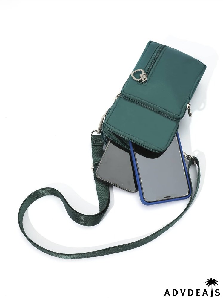 Heart Zipper Front Phone Wallet