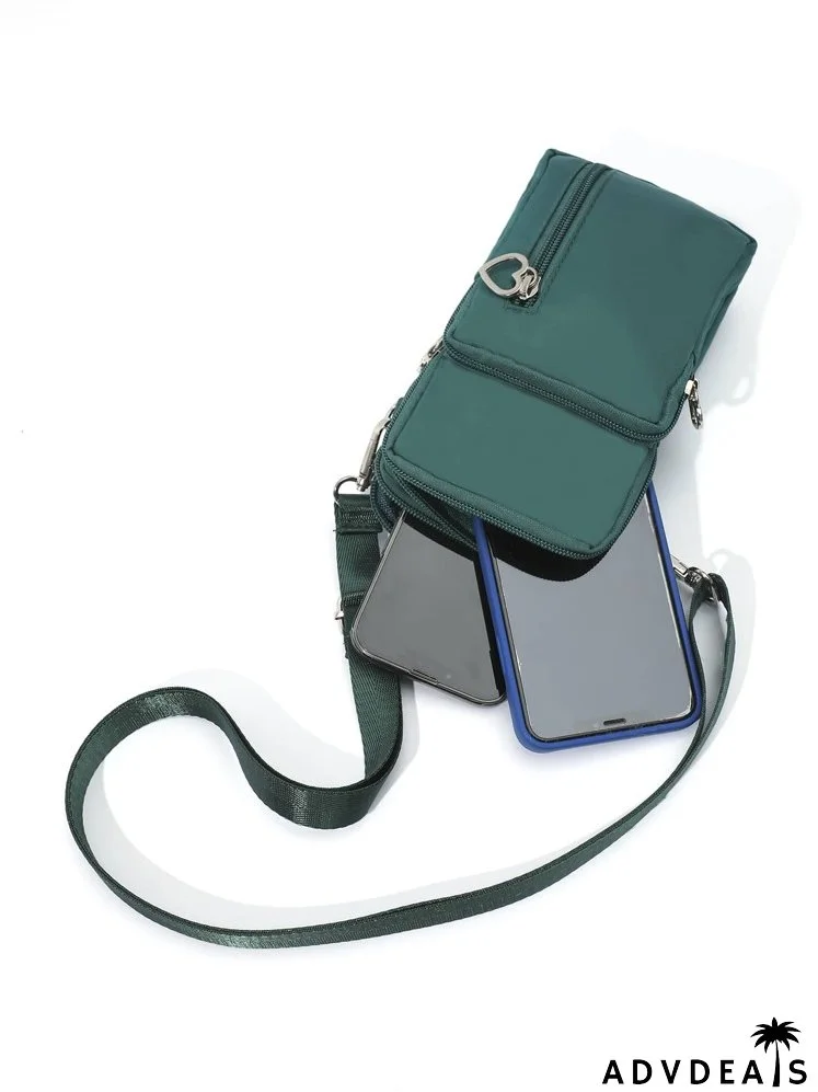 Heart Zipper Front Phone Wallet