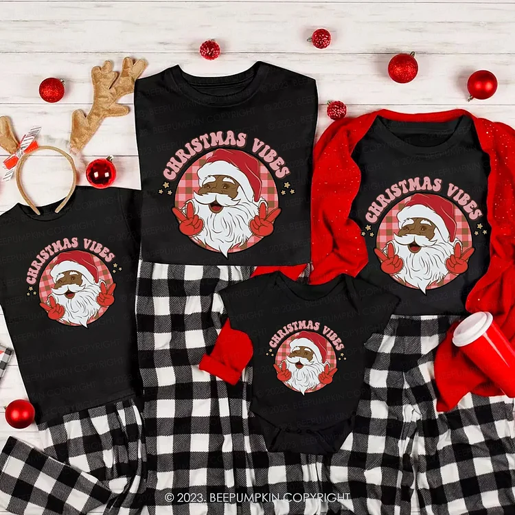 Black Santa Socratic Style Family Christmas Shirts Beepumpkin