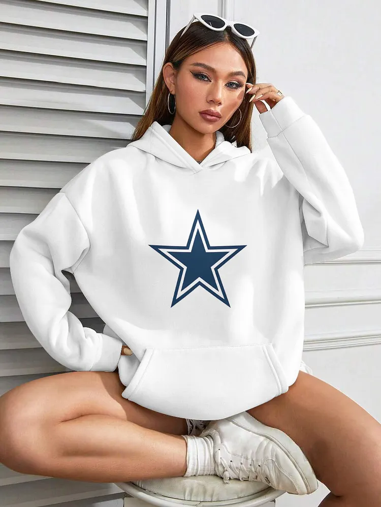 Dallas Cowboys  Printed Hooded Pocket Pullover Hoodie