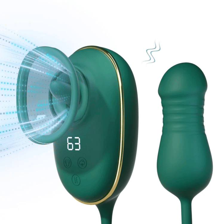 Natalia - 3 in 1 Vacuum Licking 9 Vibrating & Thrusting Rotation G Spot Massager Clitoris Stimulator Nipple Sucker