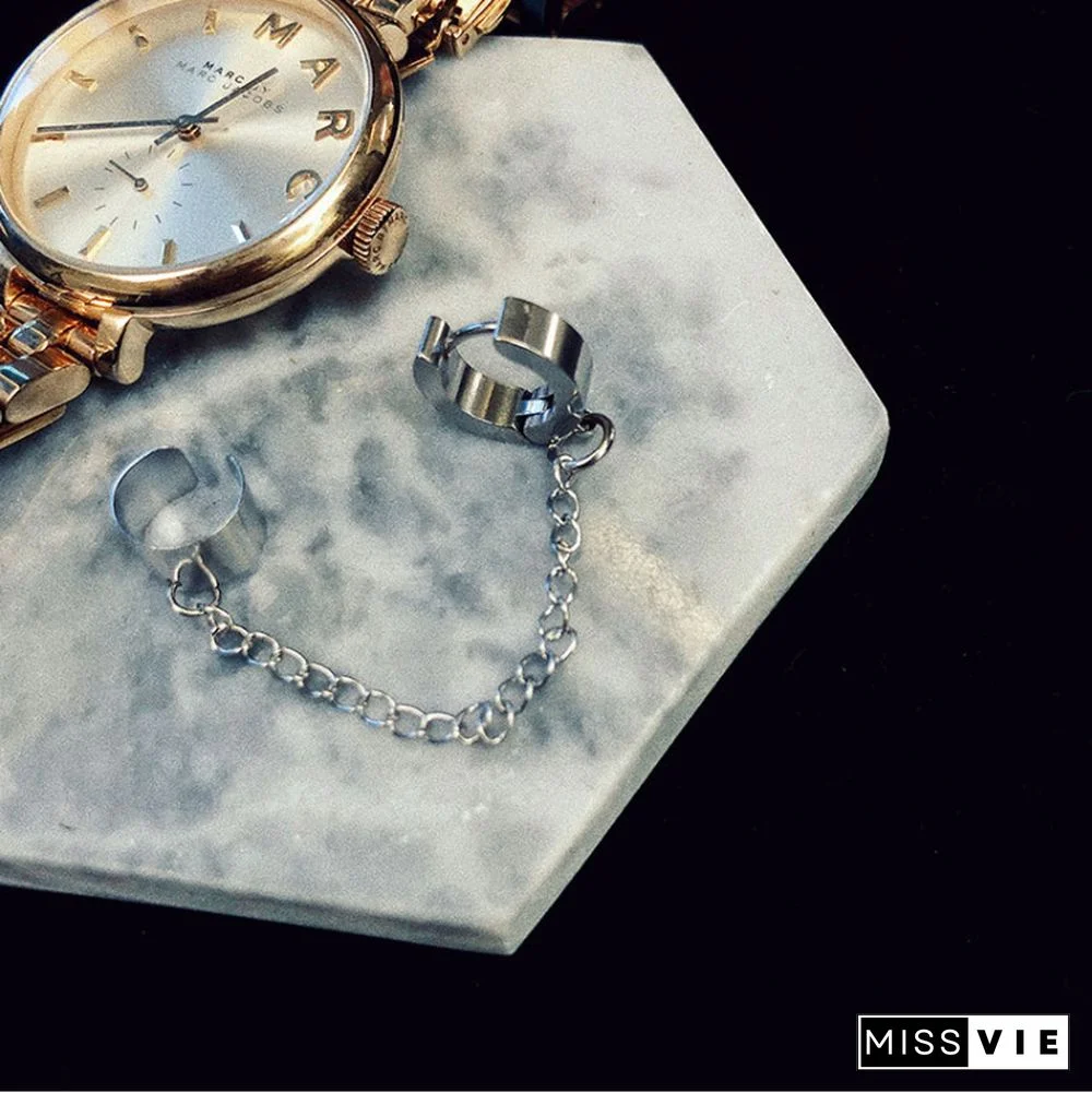 Chain Ear Bone Clip Earrings