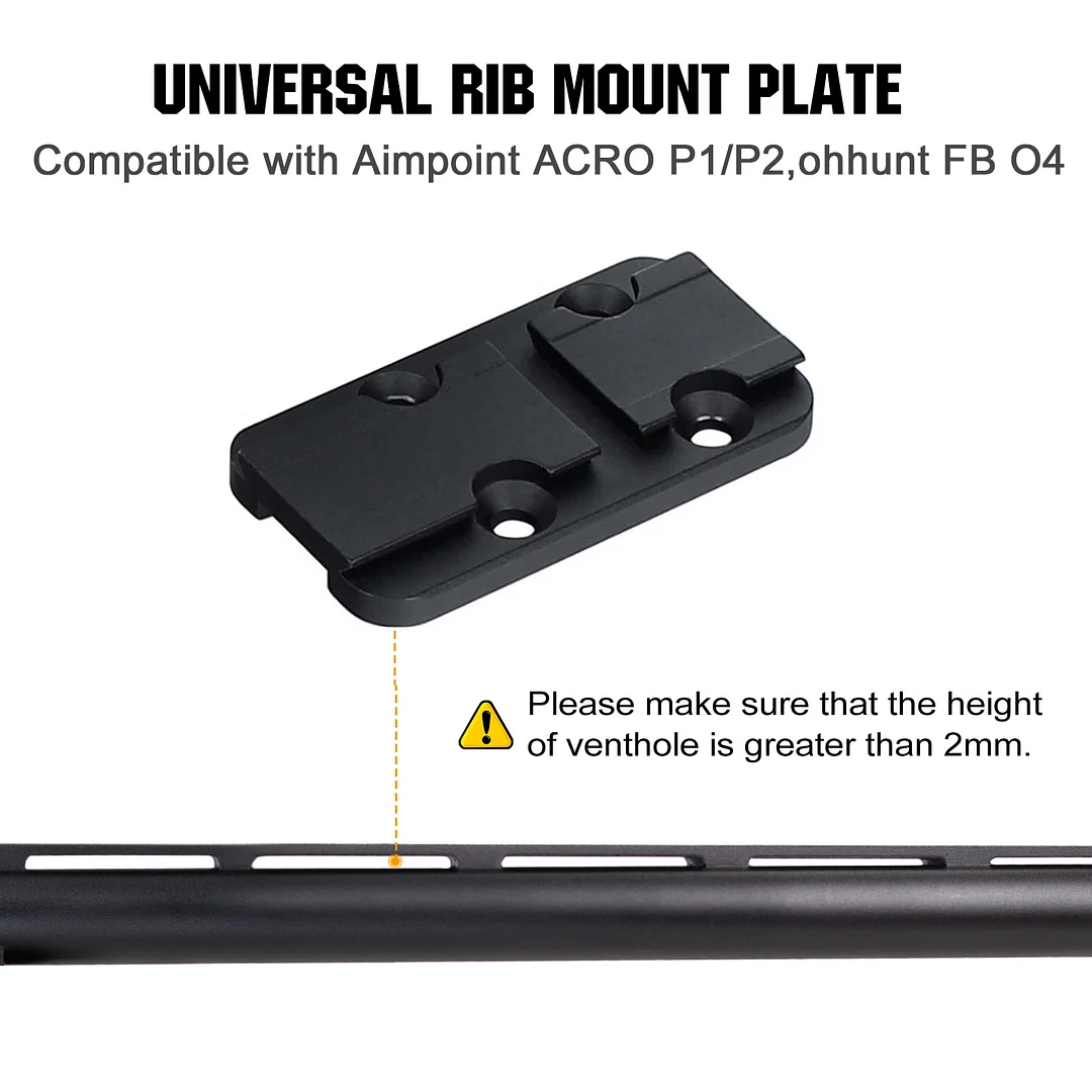 ohhunt® Universal Shotgun Ventilated Rib Mount ACRO Adaptor Plate