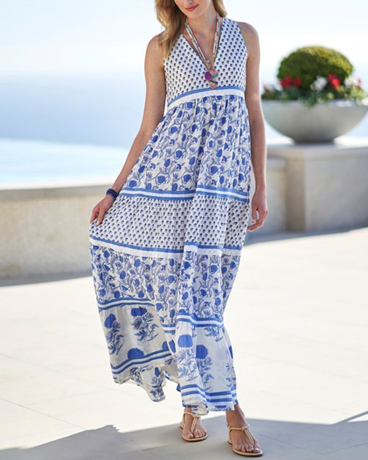 RESORT MAXI DRESS PRINTED OVERSIZE