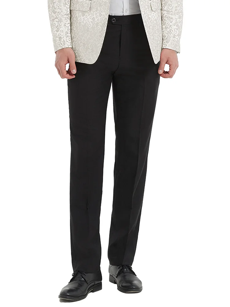 Beauty-Emily Men's Modern Fit Dress Pants Black Suit Pants Flat Front Pant