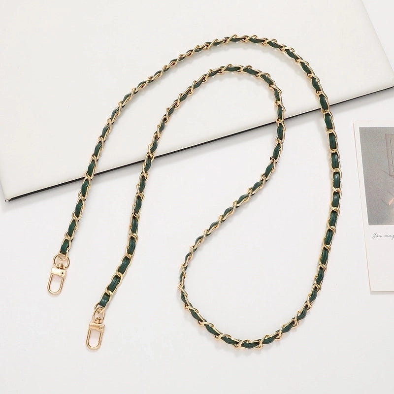 Elegant Solid Color Pu Leather Plating Chain Bag Pendant Mobile Phone Chain
