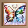 Papillon quatre saisons - per&ccedil;age rond peinture diamant - 30*30cm