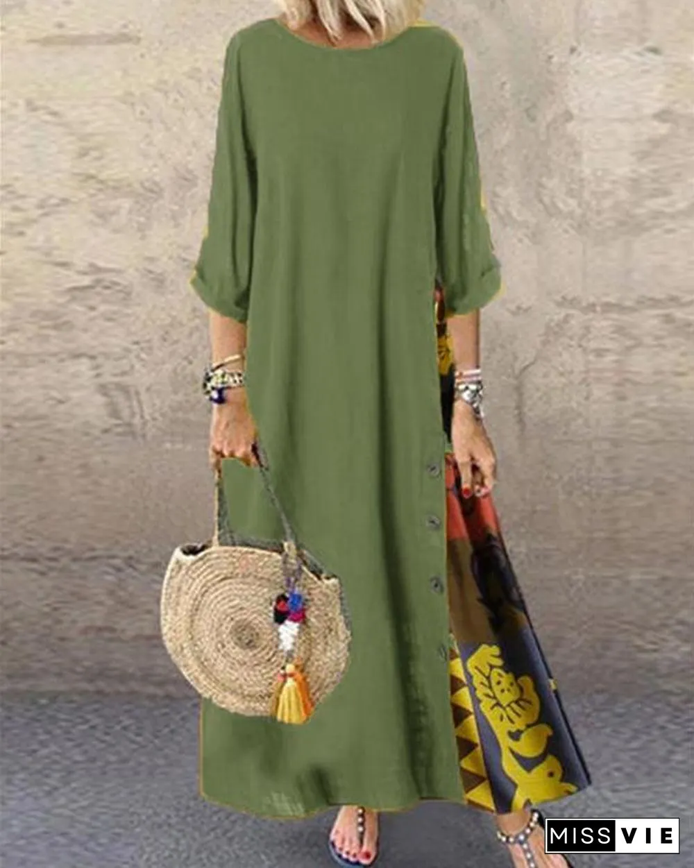 Women's Swing Dress Print Maxi Long Dress