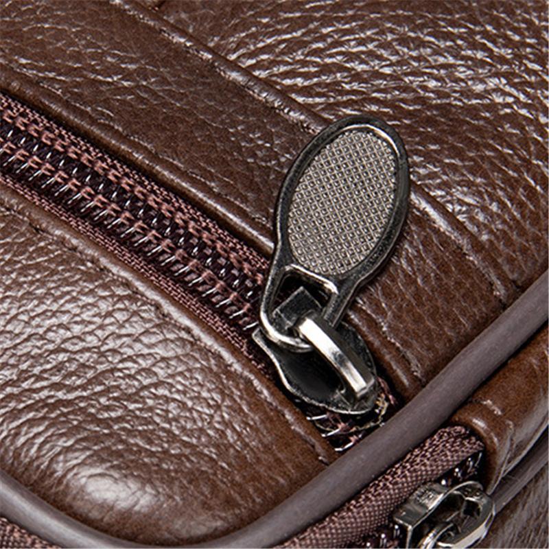 Men's Vintage Style Casual Leather Solid Color Crossbody Packs Shoulder Bag