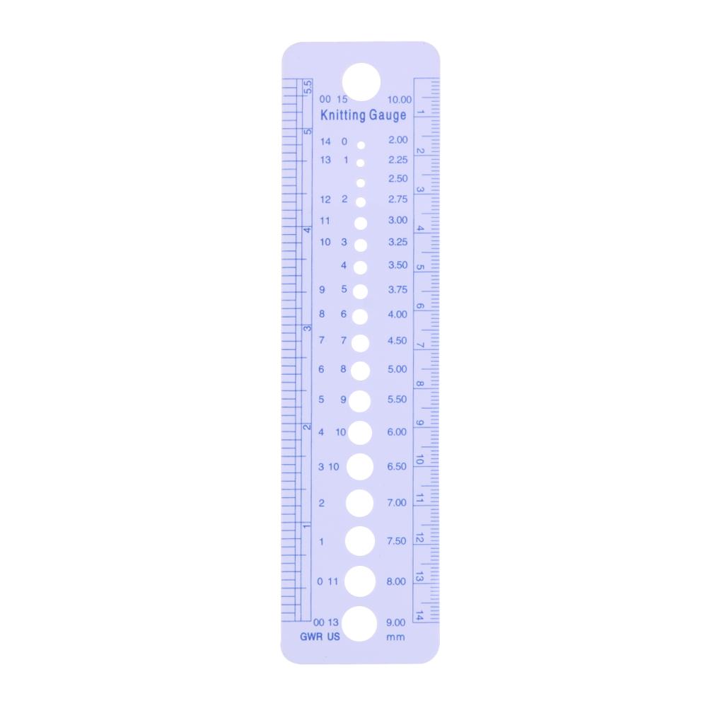 1pc Profession Knitting Needle Gauge Plastic inch cm Ruler Home Sewing Tool