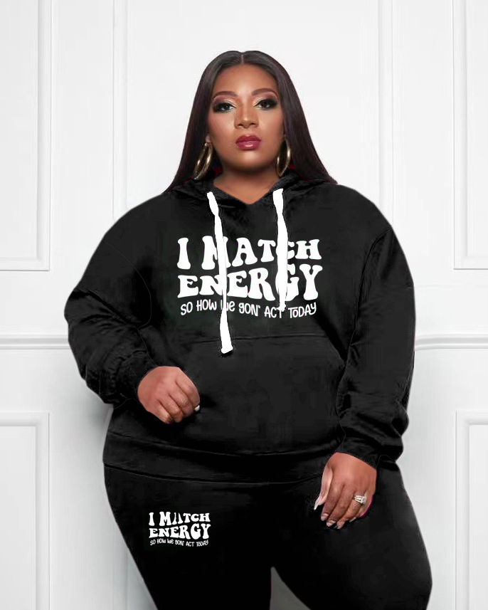 Women's Plus Size I Match Energy Hoodie Set