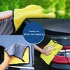 Car Wash Towel Absorbent Coral Fleece Towel for Home Cleaning Yellow+Grey