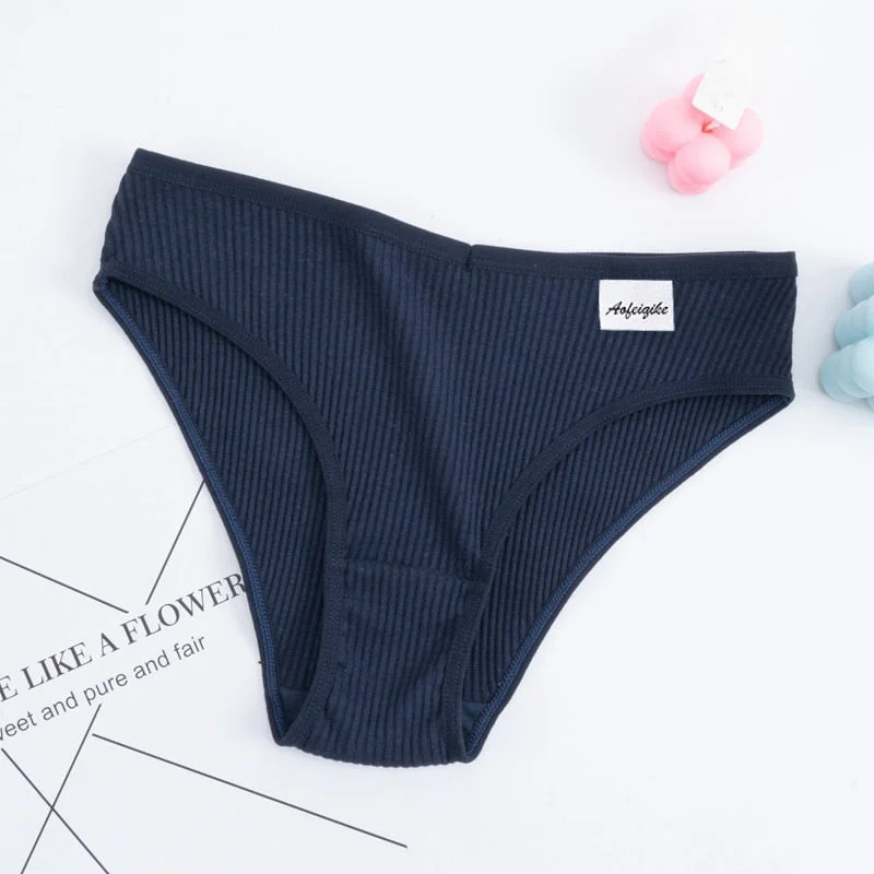Women's Panties Cotton Underwear Sexy V Waist Lingerie Girl Low-Rise Soft Briefs Panty Underpants Solid Color Female Panties