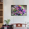 (US Only)5D DIY Full Round Drill Partial AB Diamond Painting Purple Butterfly Art 65x45cm