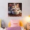 Winter Coffee Cat-11CT Stamped Cross Stitch 50*50cm/19.69*19.69in