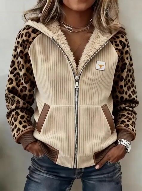 Women'S Casual Color-Blocked Patchwork Jacket 