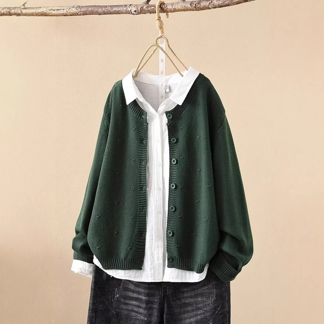 Chicfifth Sweater Women Winter Long Sleeve High Quality Autumn Vintage Top Knitted Cardigan