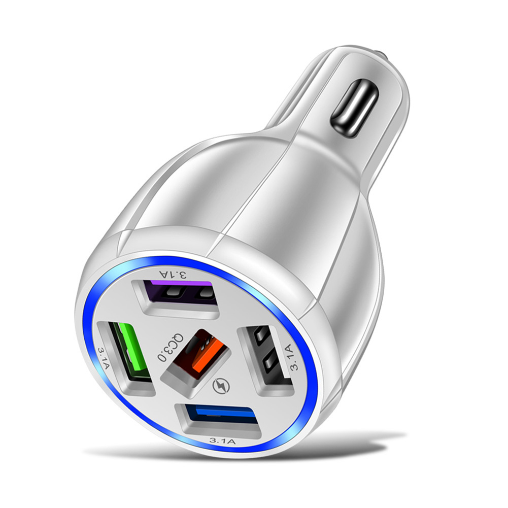 

5USB QC3.0 Car Charger 3.1A Multi Ports Mobile Phone Fast Quick Charging, Black, 501 Original