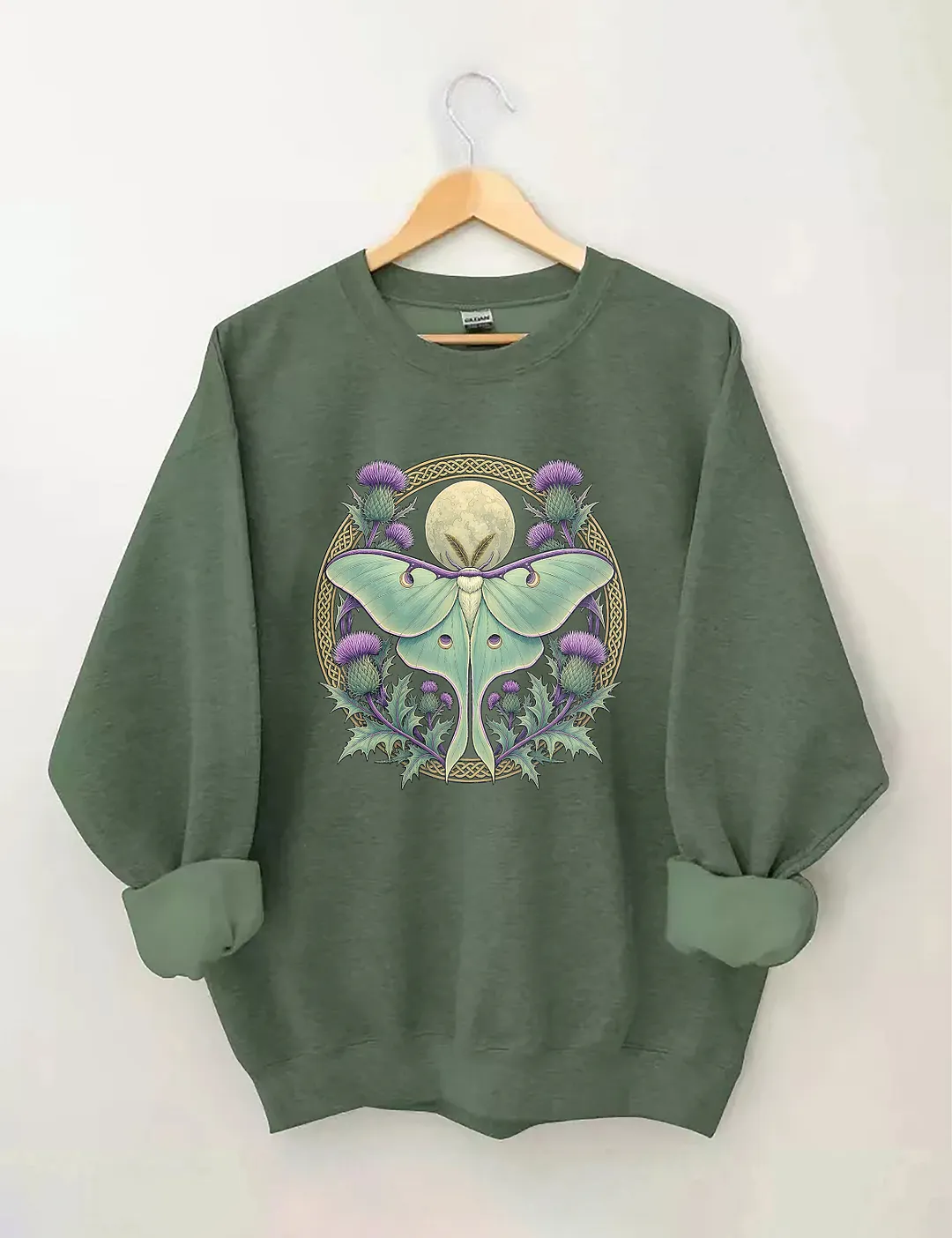 Scottish Thistle Luna Moth Sweatshirt